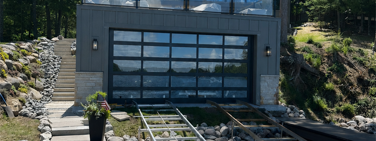 Minocqua Full-Vision Glass Garage Door Installation