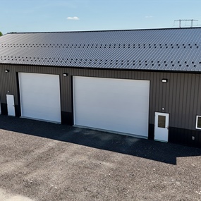 Large commercial garage doors installed on new bus garage in Eldorado, WI