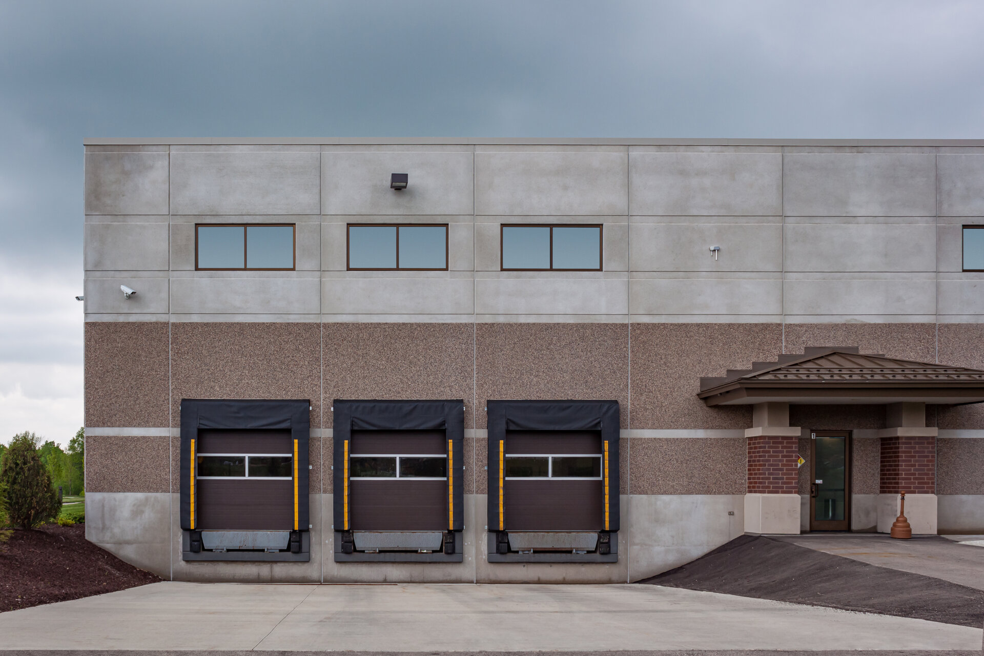 Residential home with garage doors
