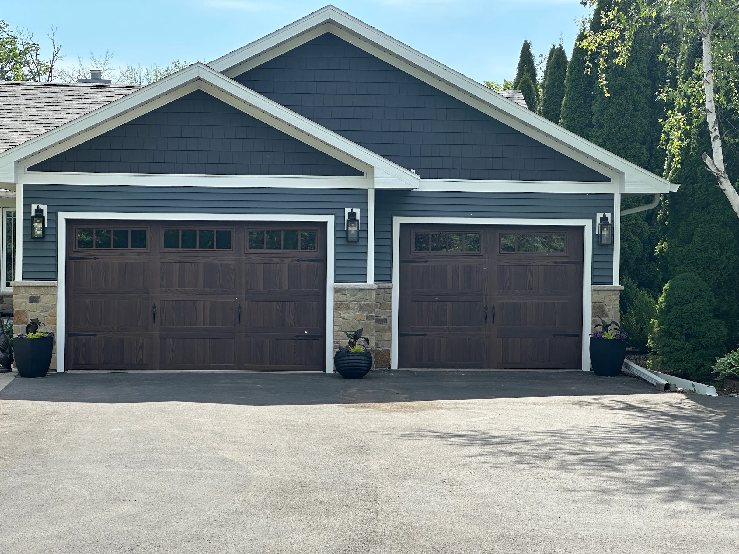 Residential home with garage doors